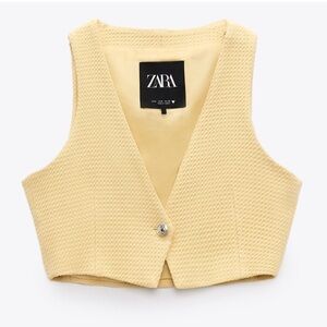 Zara Butter Yellow Cropped Vest